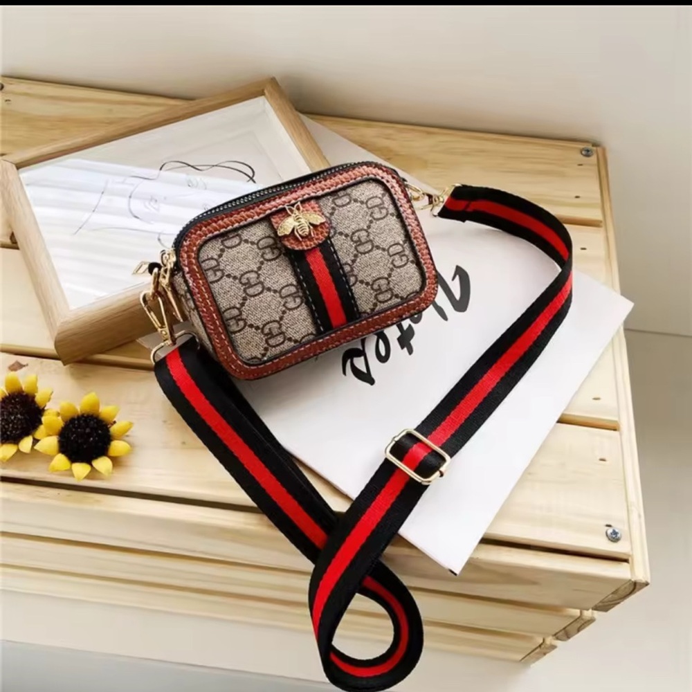 Kids Stylish Brown and Black Crossbody Bag